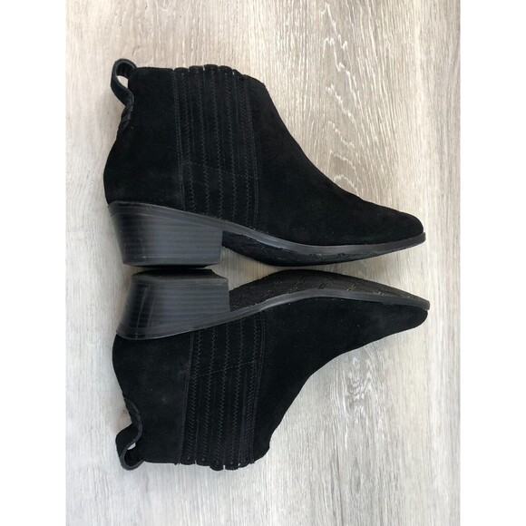 Jack Rogers Women's US 9M Black Suede Leather Pull On Cuban Heel Ankle Bootie - Picture 4 of 8